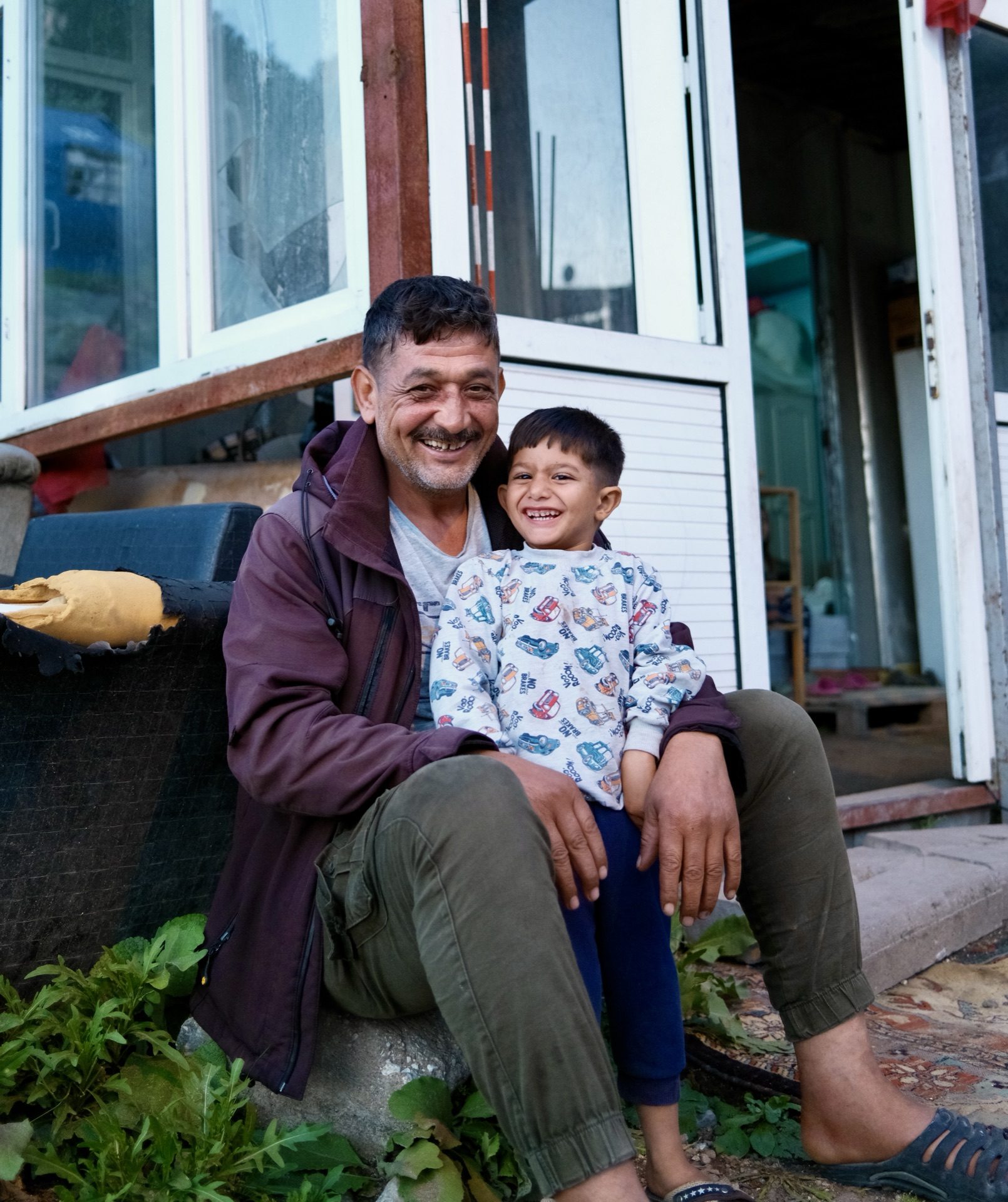 A Kurdish family posing together in Antakya
